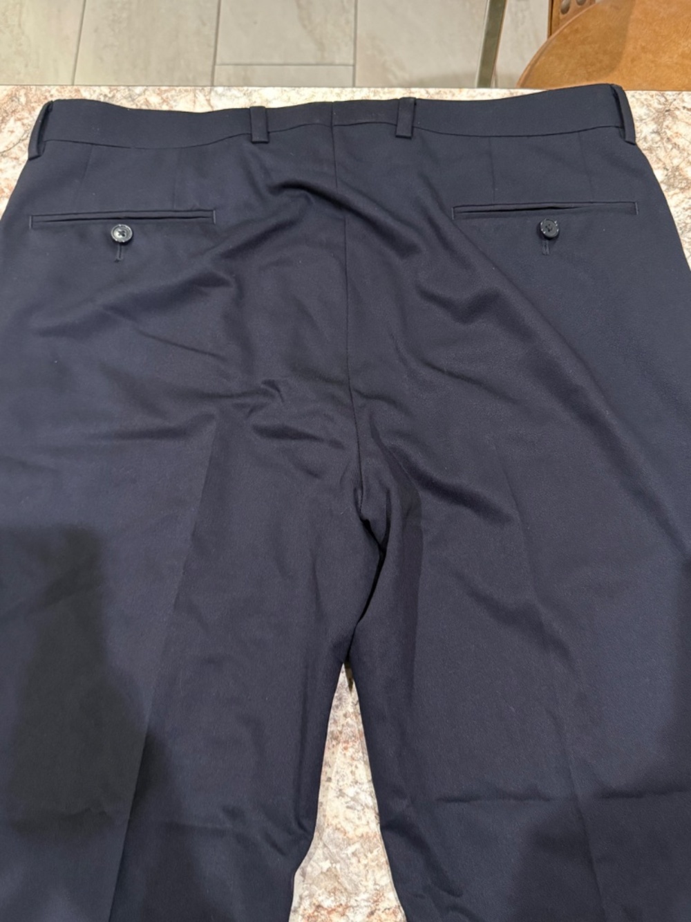 Van Heusen Mens Classic fit 2 Piece Suit 38R 35x29 Pants Navy Blue Solid Stretch - Picture 6 of 14